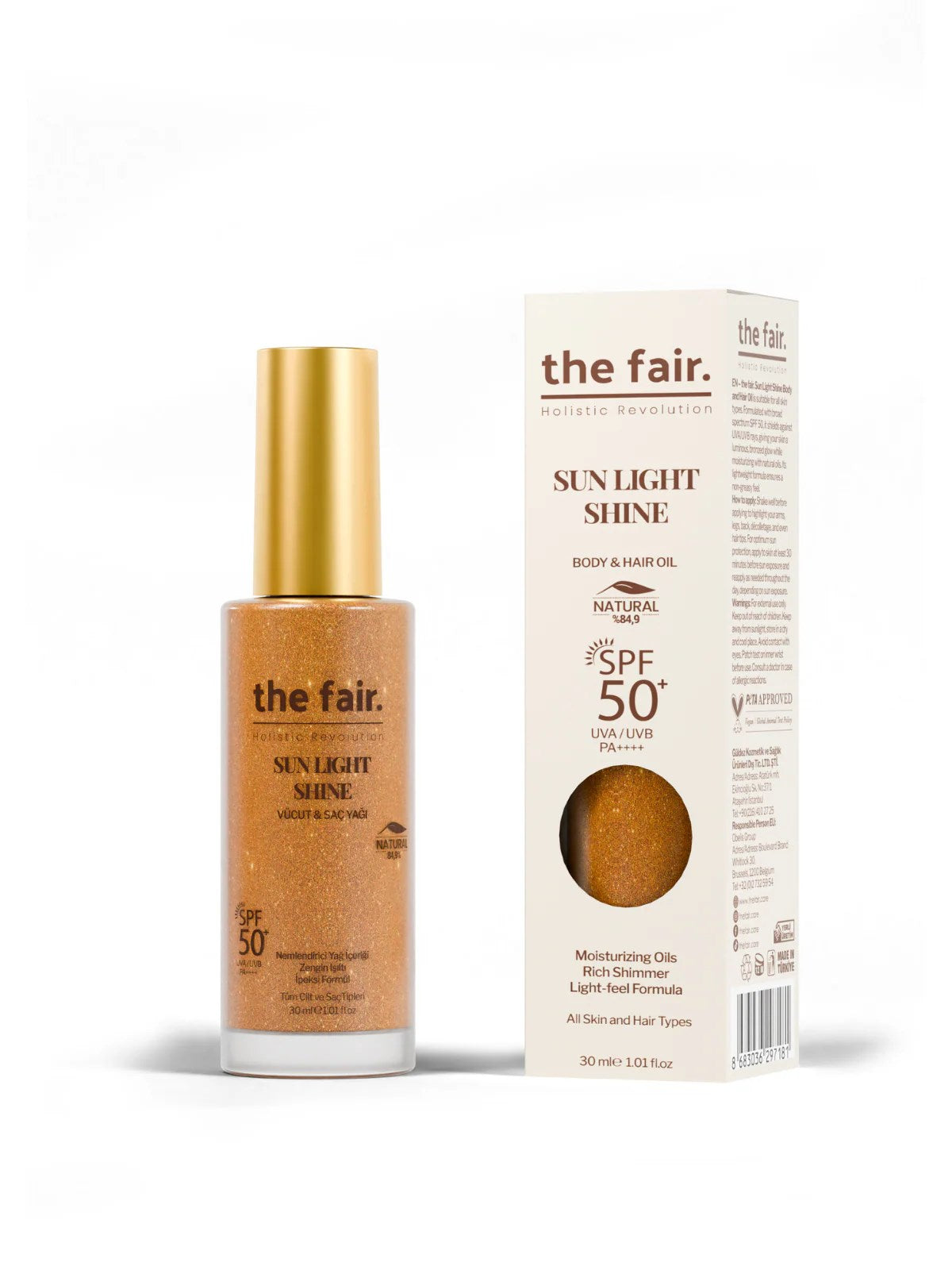 the fair. Sun Light Shine SPF 50+/ PA++++ Işıltılı Saç ve Vücut Yağı 30ml
