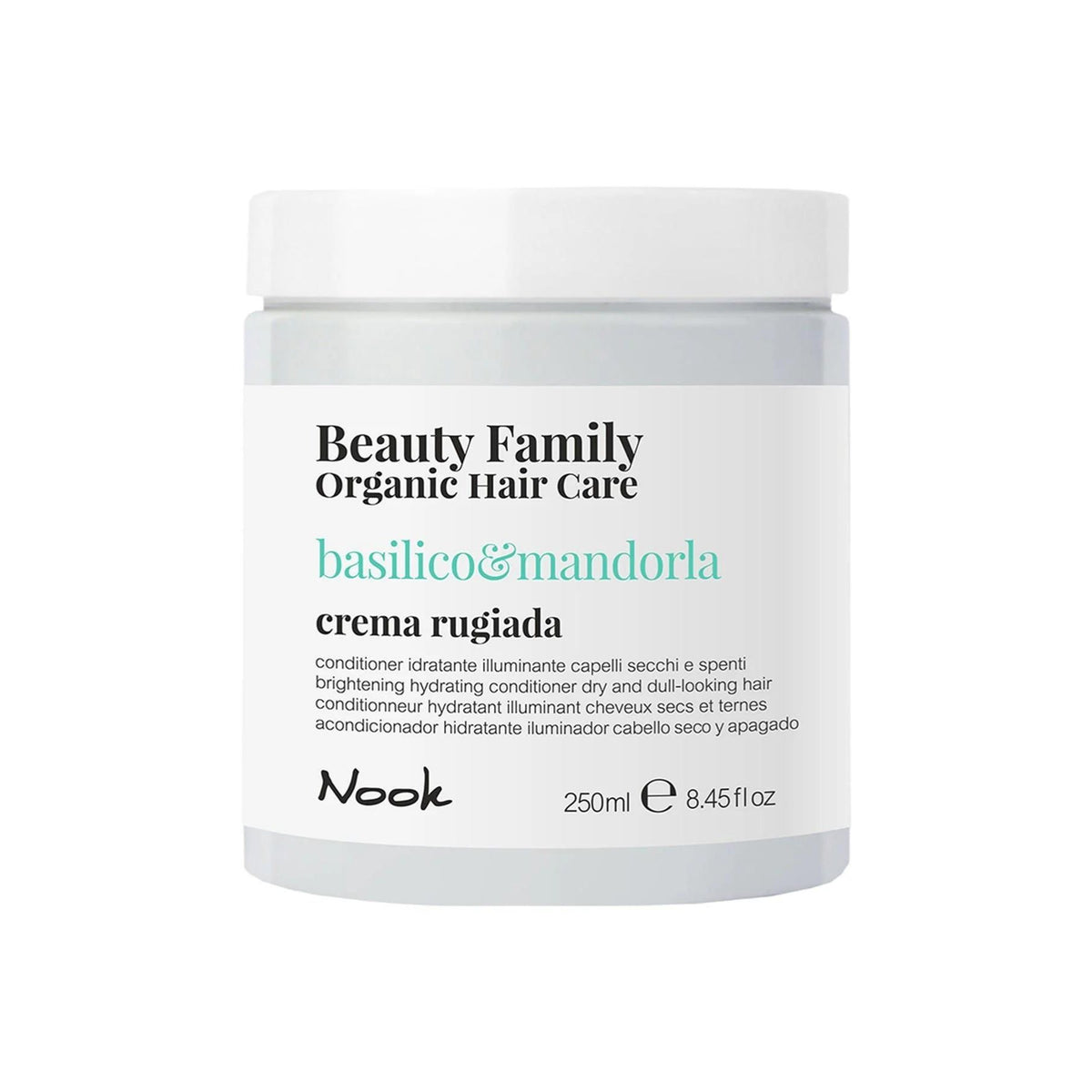 Nook Beauty Family Kuru Mat Saçlar İçin Fesleğen Badem Argan Özlü Nemlendirici Besleyici Saç Kremi 250ml