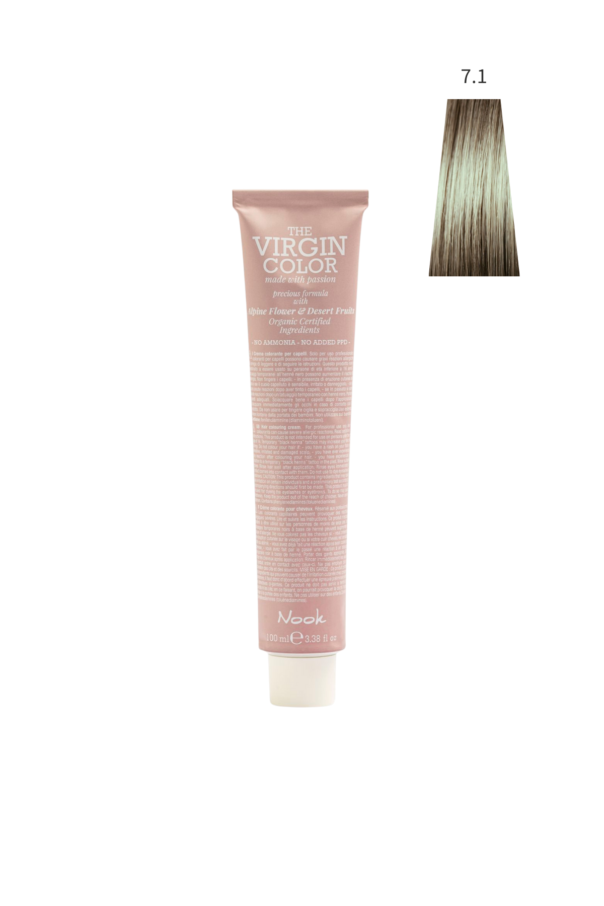 Nook Virgin Color Profesyonel Saç Boyası 100ml -Küllü Kumral/Soğuk Kumral(7.1-ASH GRI KUMRAL)
