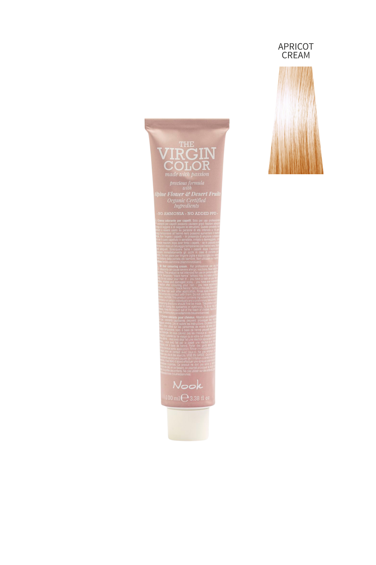 Nook Virgin Color Profesyonel Saç Boyası 100ml-Kayısı Kremi/Tatlı Turuncu Toner(PASTEL-KREM ŞEFTALİ)