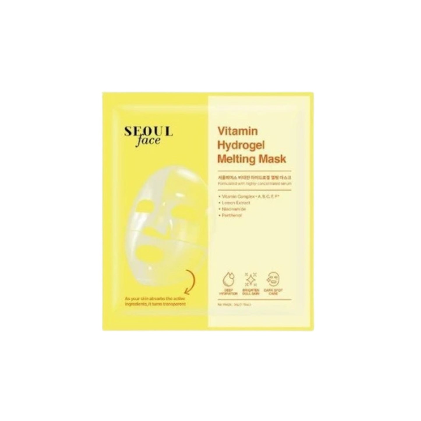 Dermal Korea Seoul Face Vitamin Hidrojel Eriyen Besleyici, Nemlendirici, Arındırıcı Kolajen Maske 34 gr