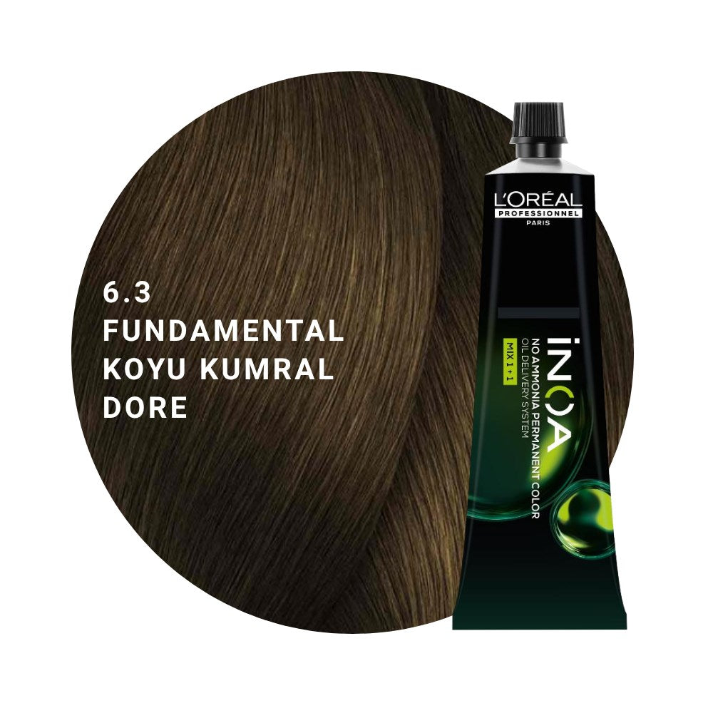 L’Oréal Professionnel INOA Saç Boyası 60gr - 6.3 Fundamental Koyu Kumral Dore