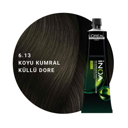 L’Oréal Professionnel INOA Saç Boyası 60gr - 6.13 Koyu Kumral Küllü Dore