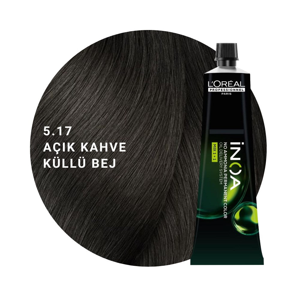 L’Oréal Professionnel INOA Saç Boyası 60gr - 5.17 Açık Kahve Küllü Bej