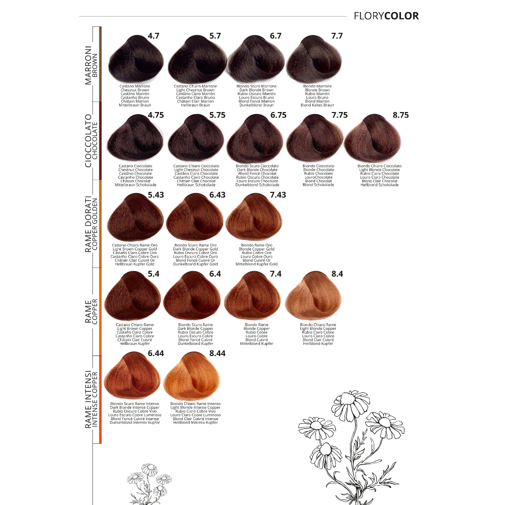 PURING Flory Color Papatya Özlü Amonyaksız Saç Boyası 100ml - 1.0 Doğal Siyah (Yoğun Siyah)