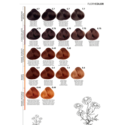 PURING Flory Color Papatya Özlü Amonyaksız Saç Boyası 100ml - 1.0 Doğal Siyah (Yoğun Siyah)