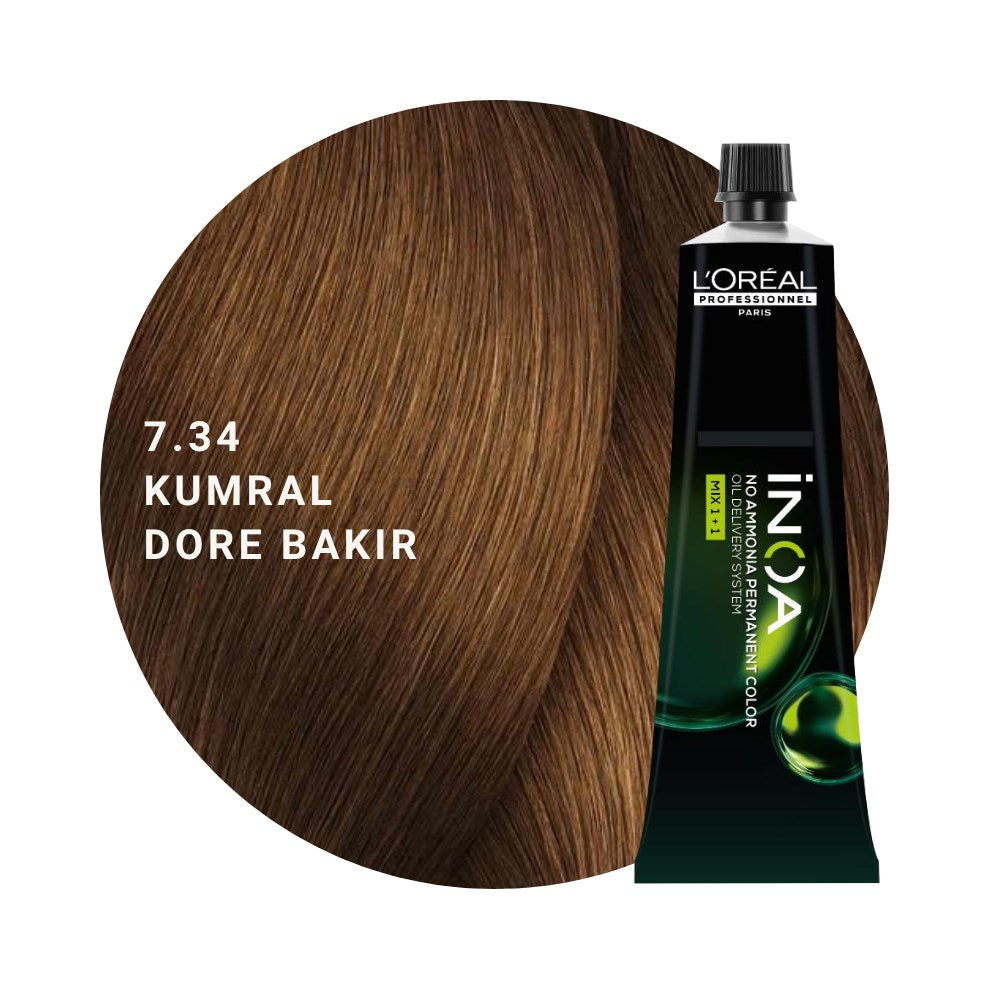 L’Oréal Professionnel INOA Saç Boyası 60gr - 7.34 Kumral Dore Bakır