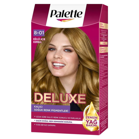 Palette Deluxe Saç Boyası 50ml (8-01 Küllü Açık Kumral) 