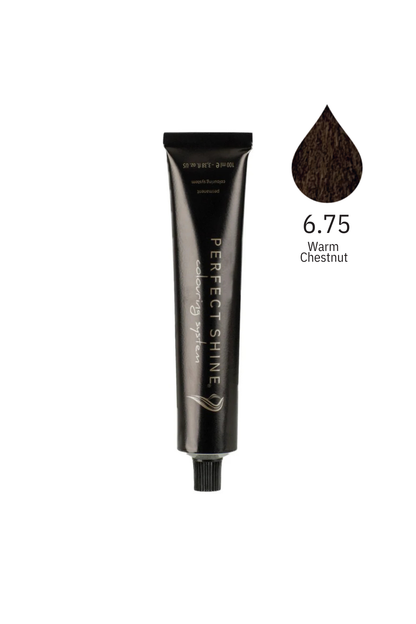 Perfect Shine Permanent Profesyonel Saç Boyası 100ml -Sıcak Kestane / Kızıl Kestane (BROWN MAHOGANY-6.75)