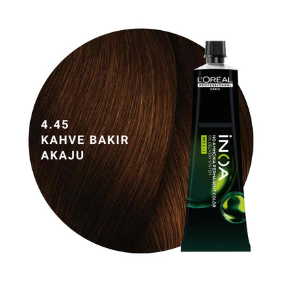 L’Oréal Professionnel INOA Saç Boyası 60gr - 4.45 Kahve Bakır Akaju