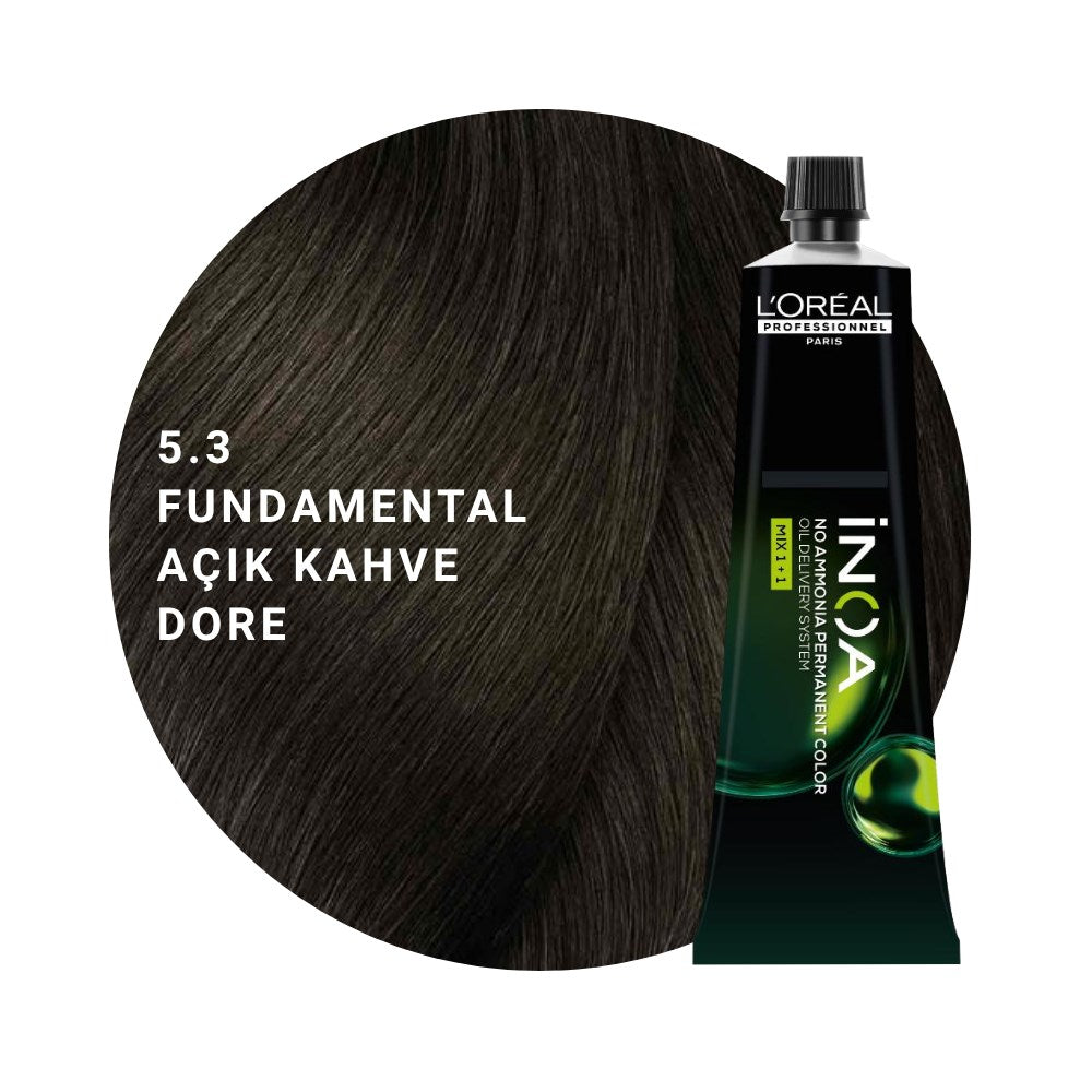 L’Oréal Professionnel INOA Saç Boyası 60gr - 5.3 Fundamental Açık Kahve Dore