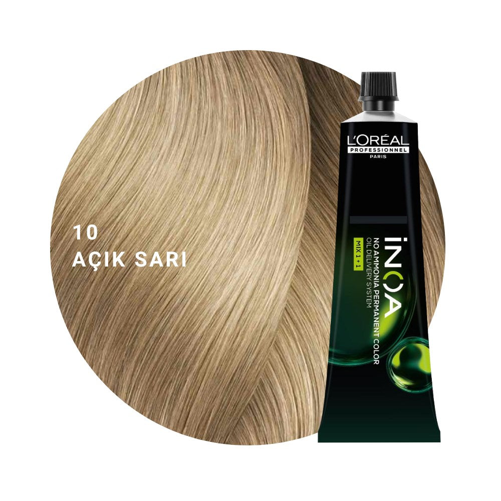 L’Oréal Professionnel INOA Saç Boyası 60gr - 10 Açık Sarı