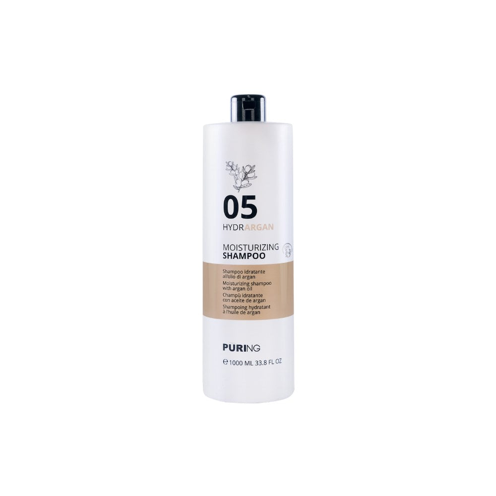 PURING 05 HydrArgan Normal ve Kuru Saçlar için Argan&Keten Tohumu Yağlı Nemlendirici Şampuan 1000ml