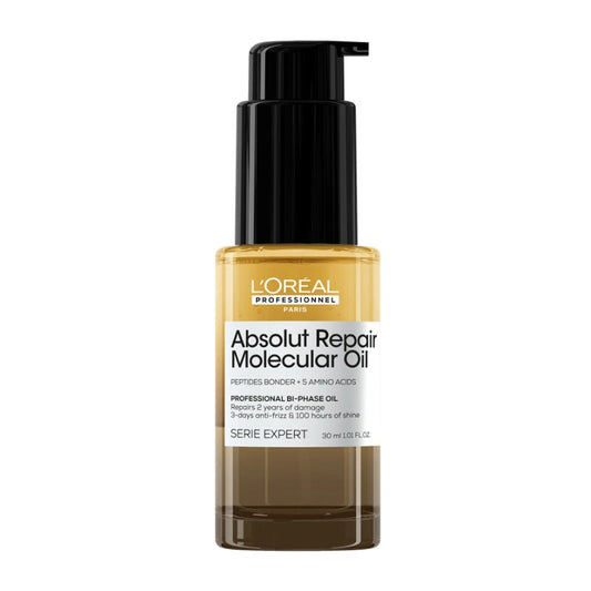 L'Oreal Professionnel Absolut Repair Molecular Oil Yıpranmış Saçlar İçin Onarıcı ve Güçlendirici Çift Fazlı Saç Bakım Yağı 30ml