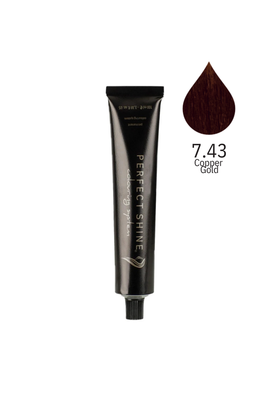 Perfect Shine Permanent Profesyonel Saç Boyası 100ml - Yoğun Tarçın Bakır/Dore Kumral (COPPER GOLD-7.43)