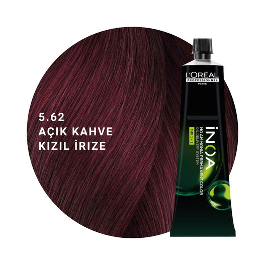 L’Oréal Professionnel INOA Saç Boyası 60gr - 5.62 Açık Kahve Kızıl İrize