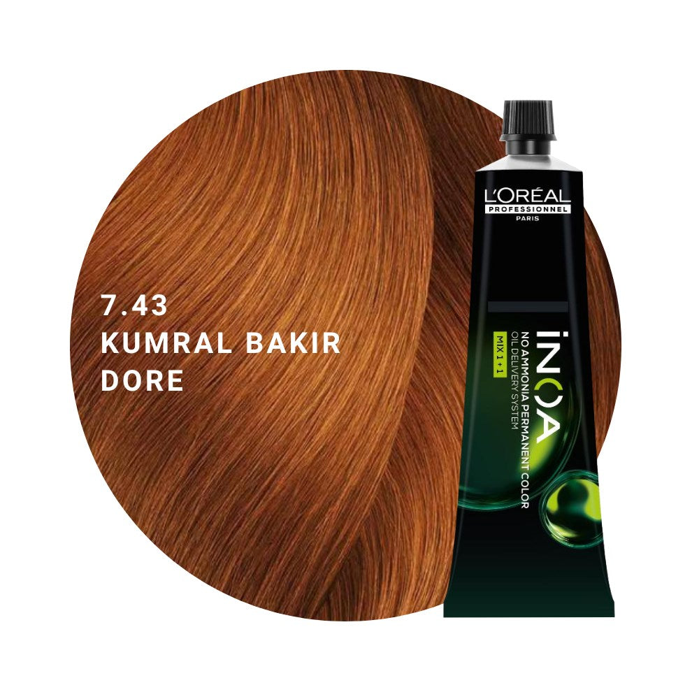 L’Oréal Professionnel INOA Saç Boyası 60gr - 7.43 Kumral Bakır Dore