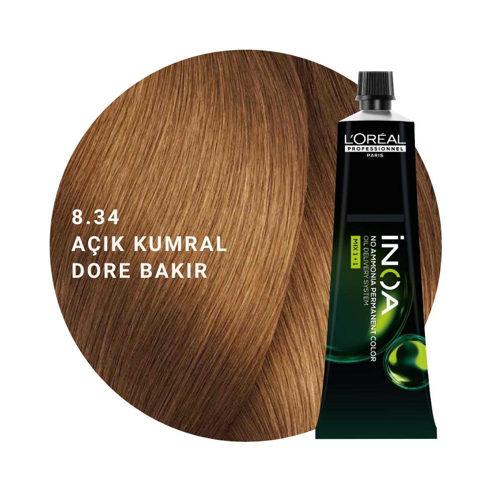 L’Oréal Professionnel INOA Saç Boyası 60gr - 8.34 Açık Kumral Dore Bakır