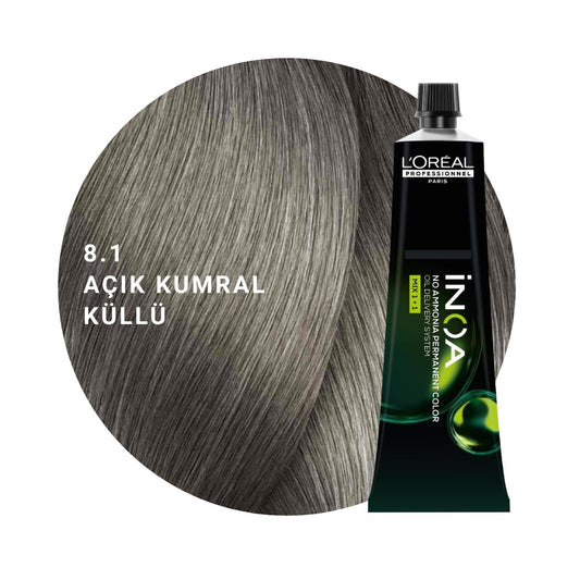 L’Oréal Professionnel INOA Saç Boyası 60gr - 8.1 Açık Kumral Küllü