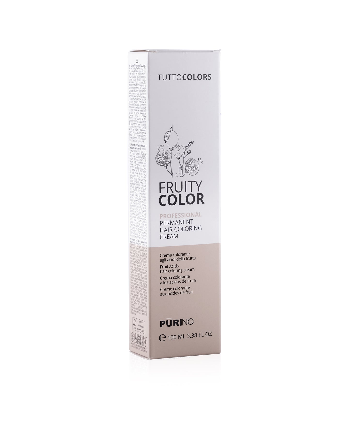 PURING Fruity Color Meyve Asitli Profesyonel Krem Saç Boyası 100ml - 11.1 Süper Açıcı Küllü (Küllü Platin)