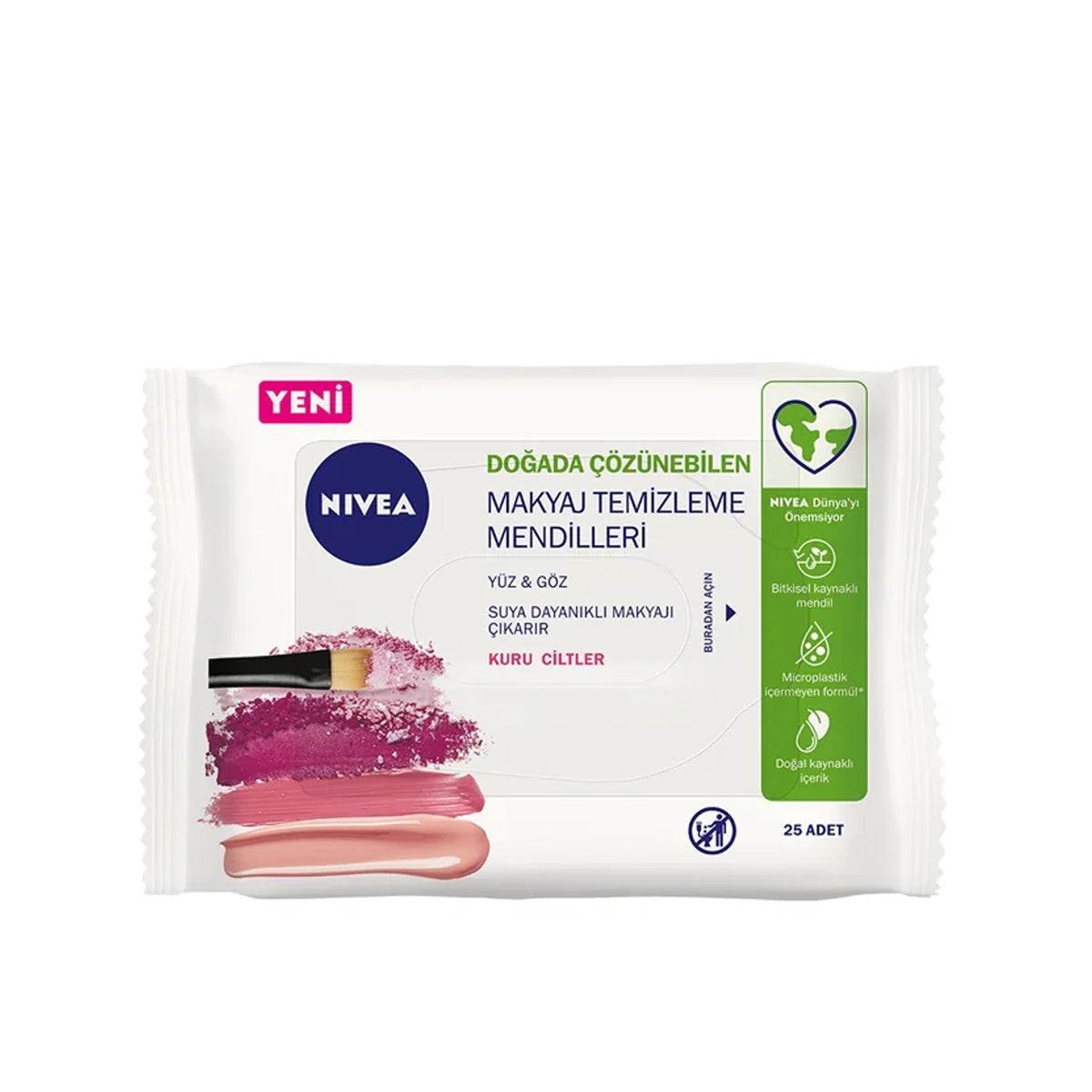 Nivea Yumuşak Makyaj Temizleme Mendili Kuru ve Hassas Ciltler için 25 Adet