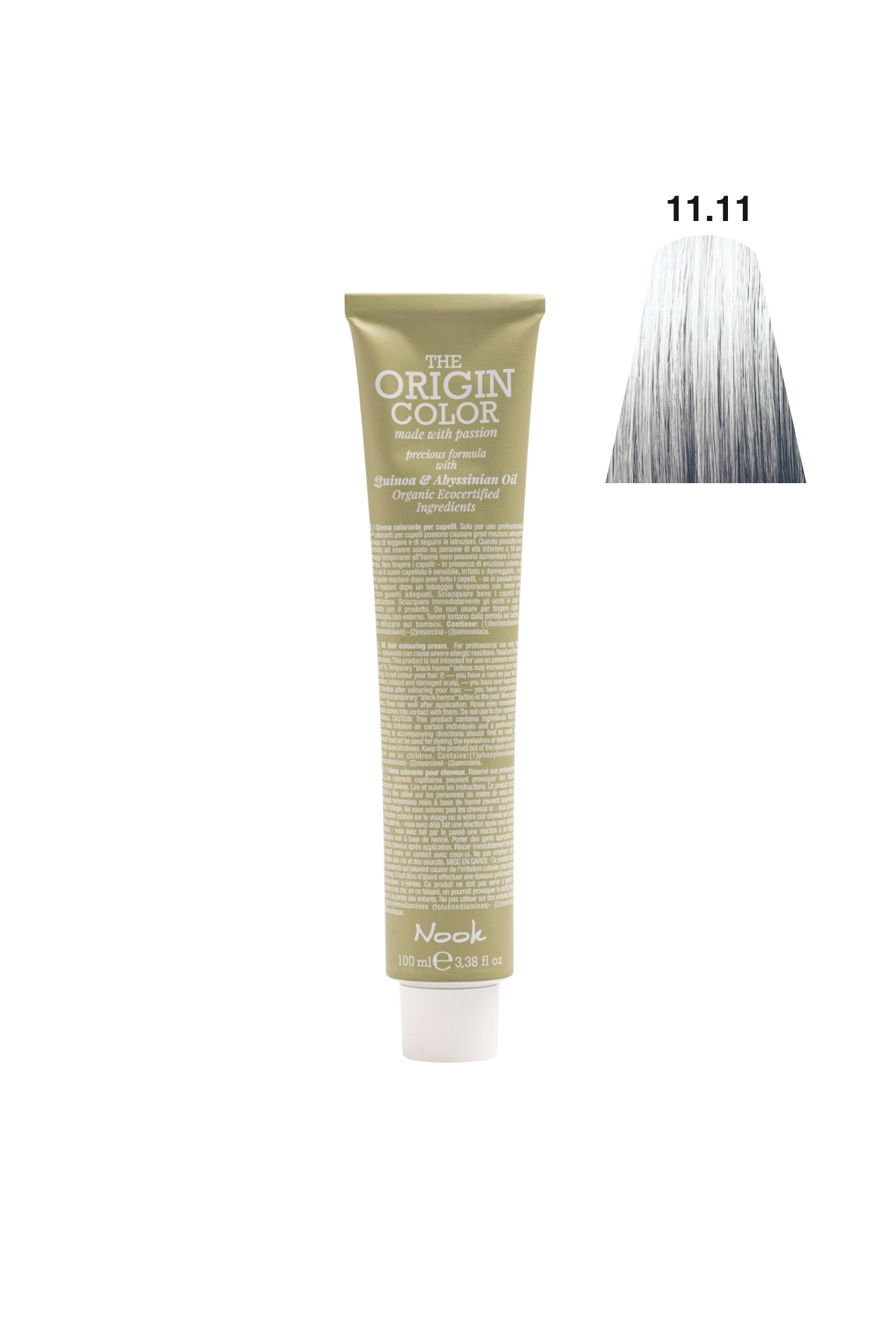 Nook Origin Color Profesyonel Saç Boyası 100ml - Ekstra Açık Yoğun Küllü (11.11 - YOĞUN KÜLLÜ PLATIN)