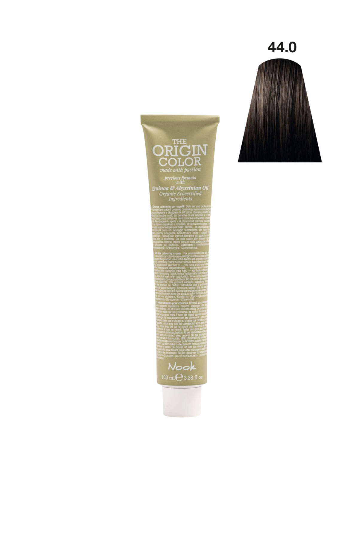 Nook Origin Color Profesyonel Saç Boyası 100ml - Yoğun Doğal Kahve(44.0 - BEYAZ KAPATICI DOĞAL KAHVE)
