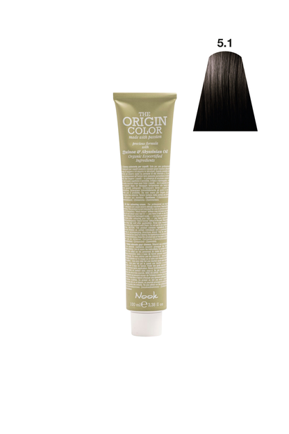 Nook Origin Color Profesyonel Saç Boyası 100ml - Açık Küllü Kahve (5.1 - KÜLLÜ AÇIK KESTANE)