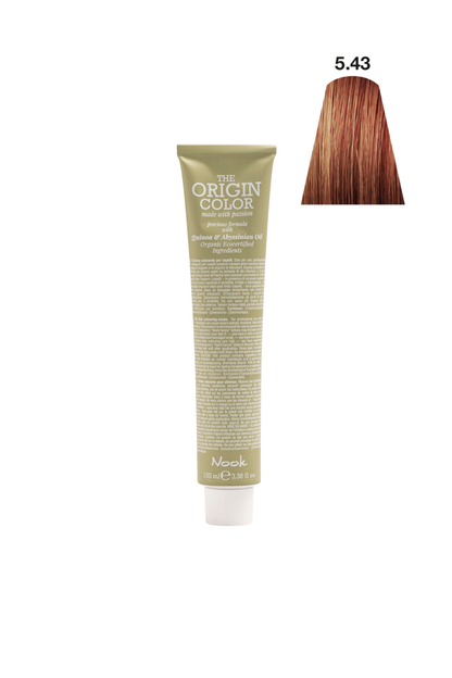 Nook Origin Color Profesyonel Saç Boyası 100ml - Koyu Tarçın Bakır/Bakır Altın (5.43 - BAKIR KARAMEL)