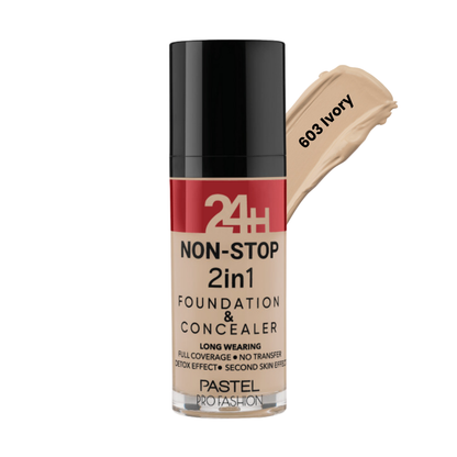 Pastel 24H Non-Stop 2 in 1 Foundation &amp; Concealer