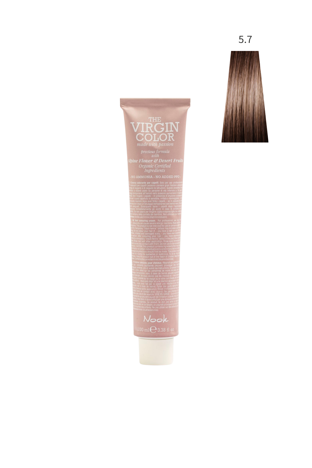 Nook Virgin Color Profesyonel Saç Boyası 100ml-Açık Kahve / Sütlü Kahve (5.7-BROWN AÇIK KESTANE)
