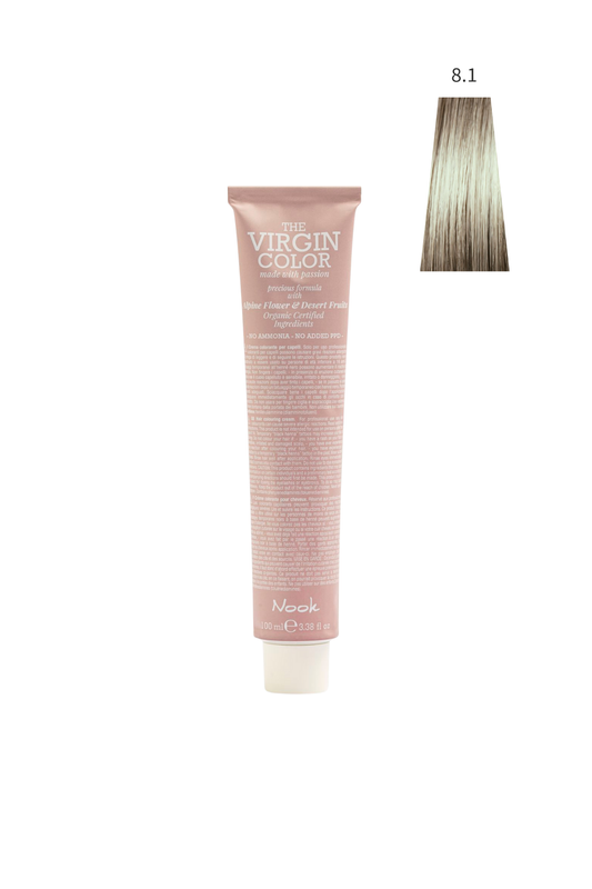 Nook Virgin Color Profesyonel Saç Boyası 100ml-Küllü Açık Soğuk Kumral(8.1-ASH KÜLLÜ KOYU SARI)