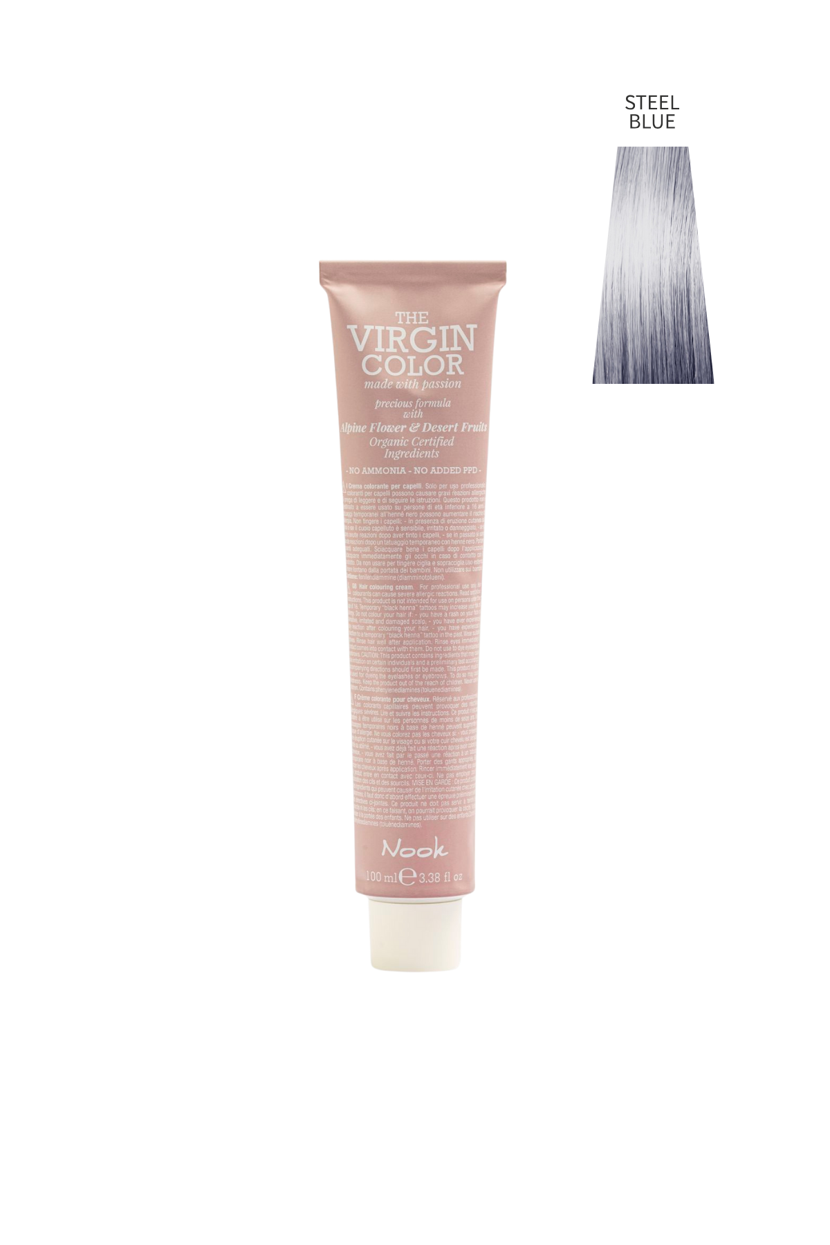 Nook Virgin Color Profesyonel Saç Boyası 100ml-Pastel Çelik Mavisi/Dumanlı Mavi(PASTEL- OKYANUS GRİ)