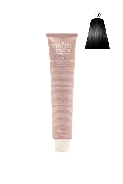 Nook Virgin Color Profesyonel Saç Boyası 100ml - Doğal Siyah / Klasik Siyah (1.0 - NATURAL SİYAH)