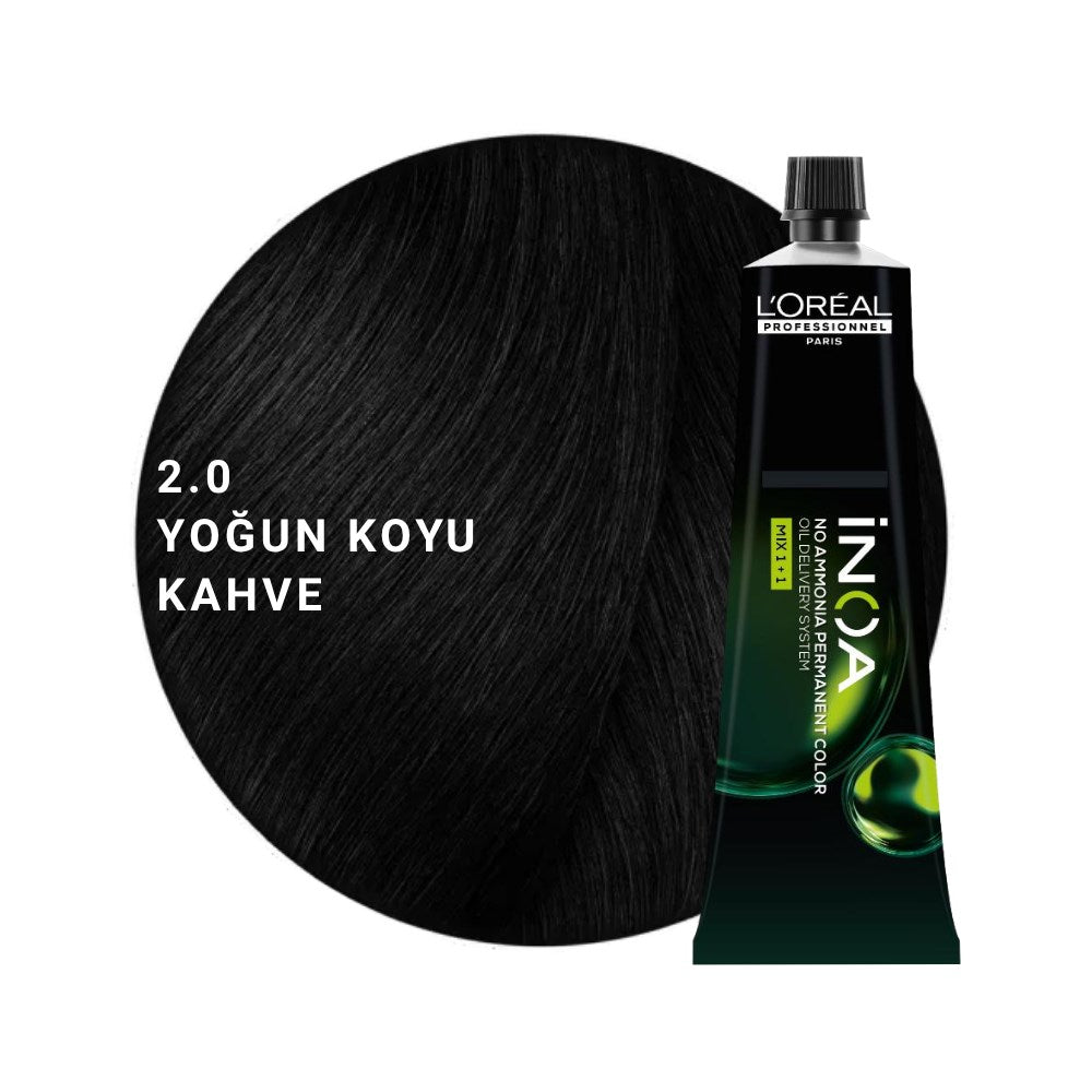 L’Oréal Professionnel INOA Saç Boyası 60gr - 2.0 Yoğun Koyu Kahve
