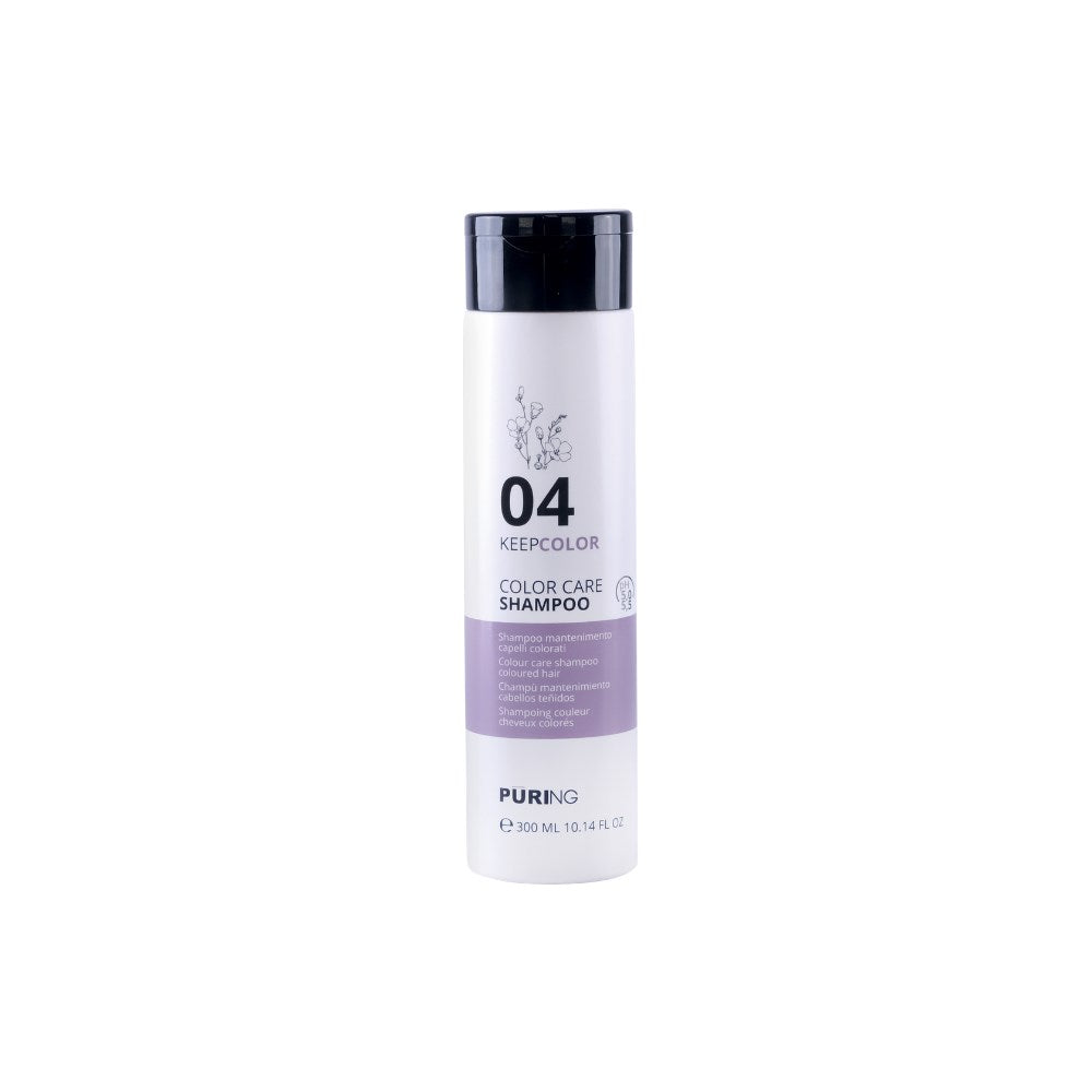 PURING 04 Keepcolor Boyalı Saçlar için Keten Tohumu Yağı & E Vitaminli Renk Koruyucu Şampuan 300ml