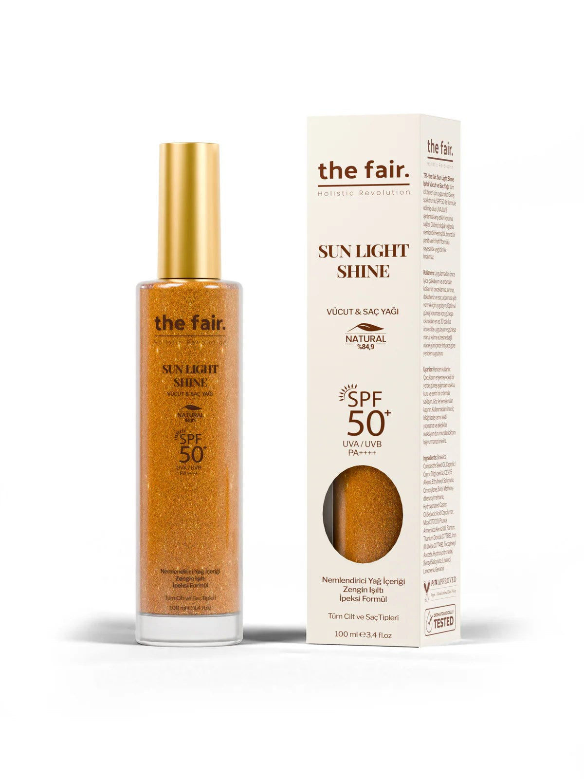 the fair. Sun Light Shine SPF 50+/ PA++++ Işıltılı Saç ve Vücut Yağı 100ml