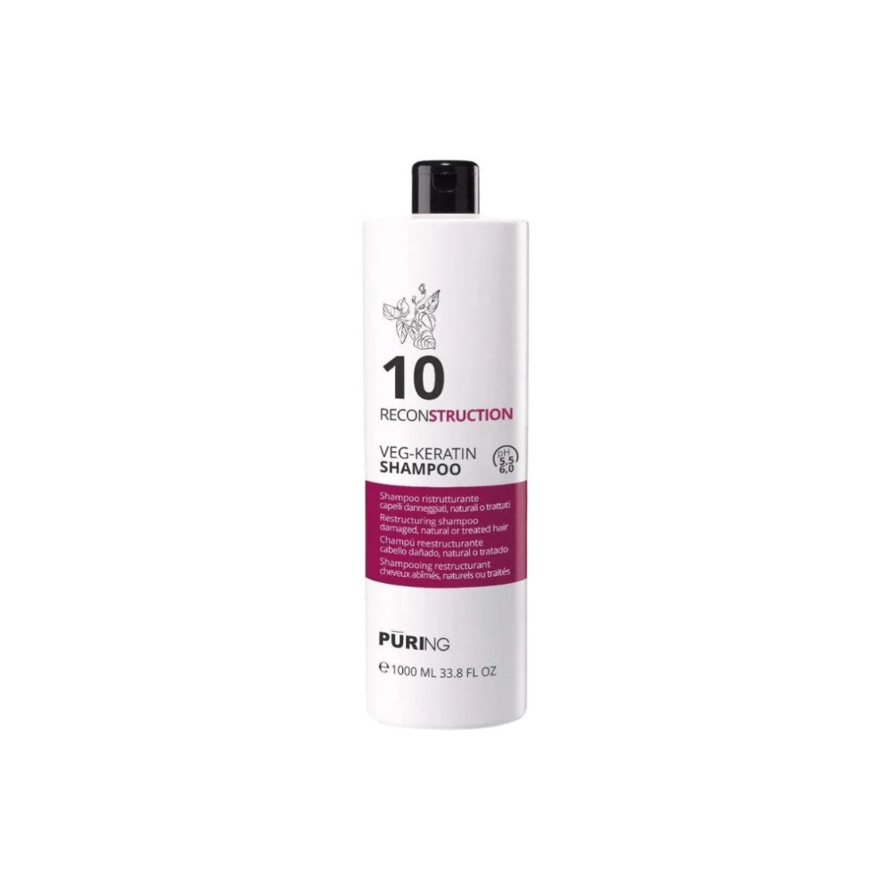PURING 10 Reconstruction Yıpranmış Saçlar için Bitkisel Keratin&Amino Asitli Onarıcı Şampuan 1000ml