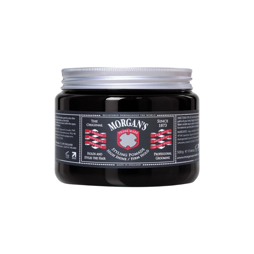 Morgan's Pomade High Shine Firm Hold Styling Pomade Sert Tutuş, Parlaklık Veren Pomat (BLACK LABEL) 500gr