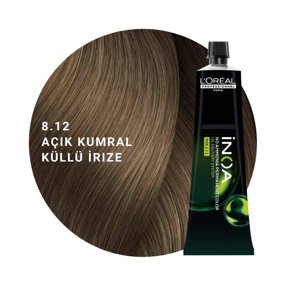 L’Oréal Professionnel INOA Saç Boyası 60gr - 8.12 Açık Kumral Küllü İrize