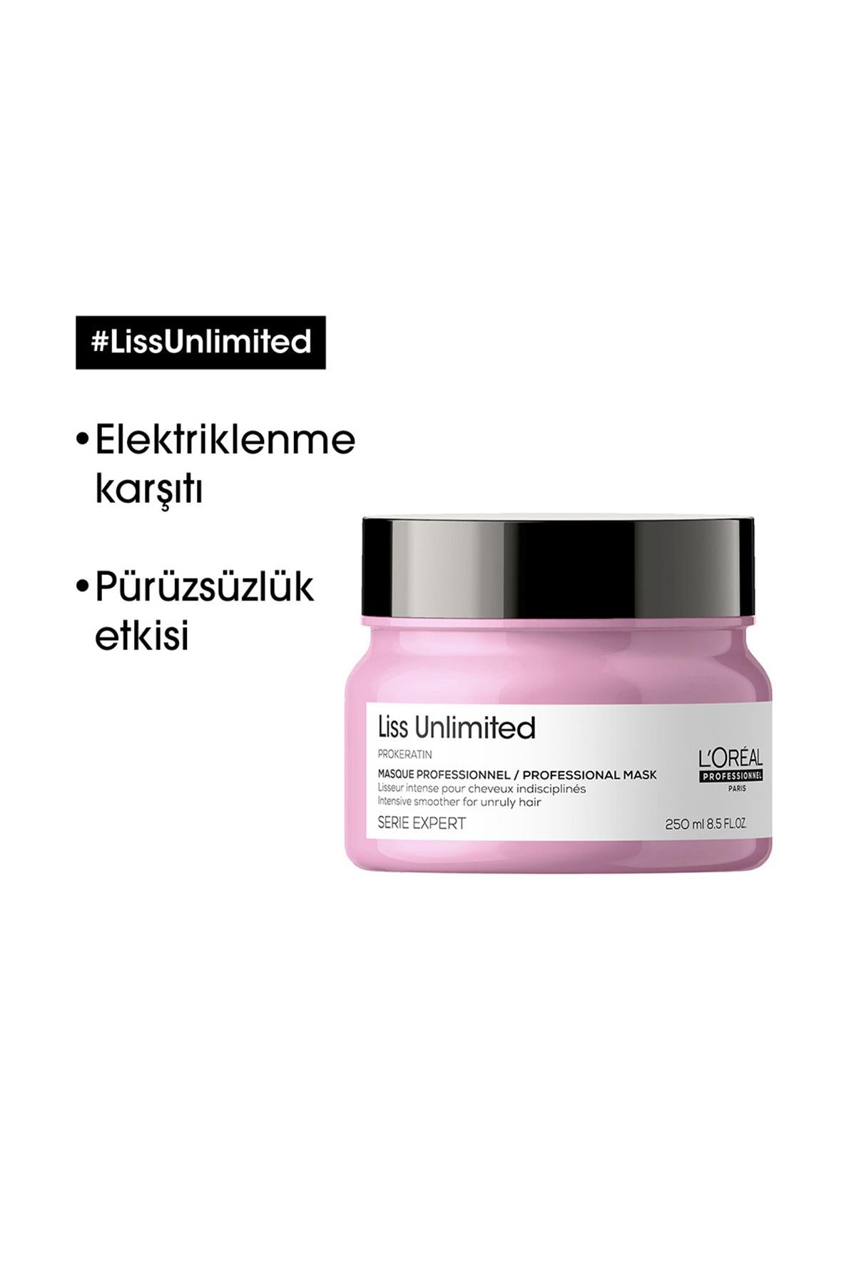 L'Oreal Professionnel Expert Liss Unlimited Elektriklenme Karşıtı Ve Yoğun Yumuşaklık Veren Maske 250 ml